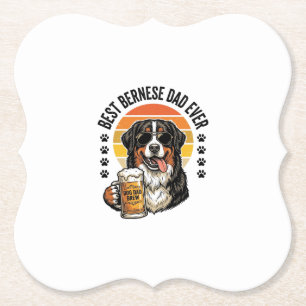 Best Bernese Dad Ever Vintage Dog Beer Shirt Desig Paper Coaster