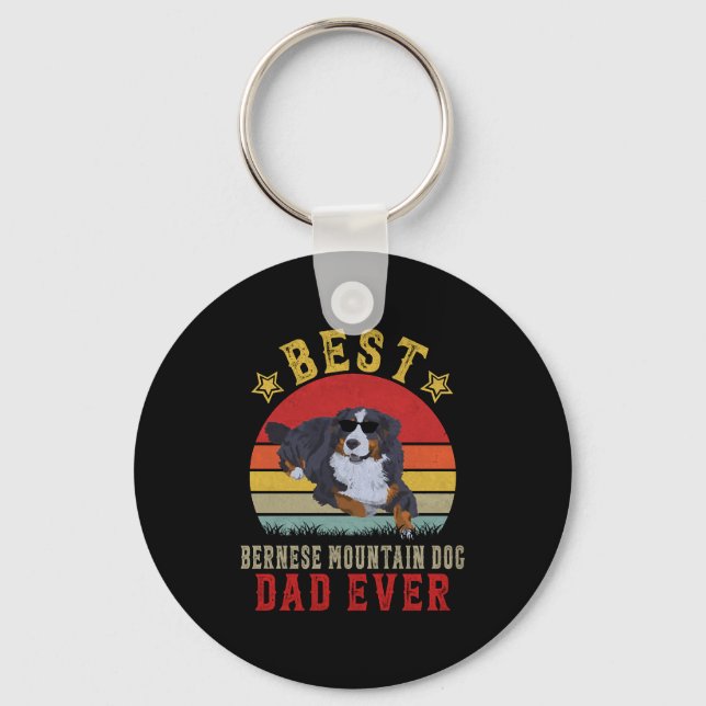 Best Bernese Mountain Dog Dad Keychain (Front)