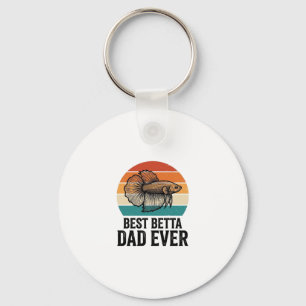 Best Betta Dad Ever Vintage Fish Design_1 Keychain