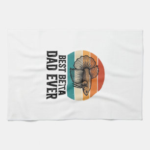 Best Betta Dad Ever Vintage Fish Design_1 Kitchen Towel