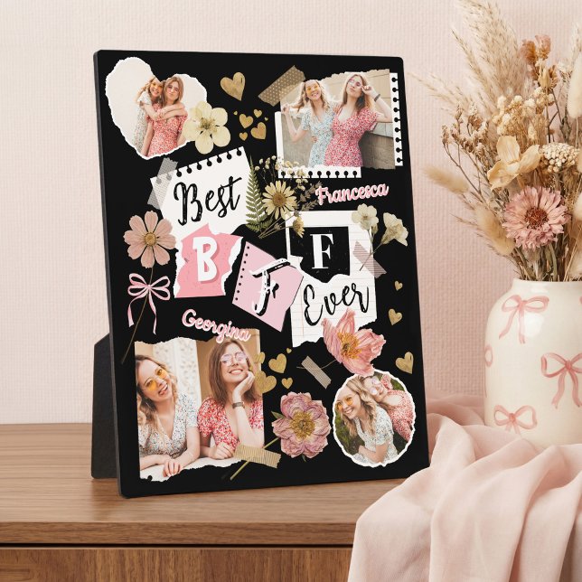 Best BFF Ever Fun Scrapbook Friends Photo Collage Plaque (Best BFF Ever Fun Scrapbook Friends Photo Collage Plaque)