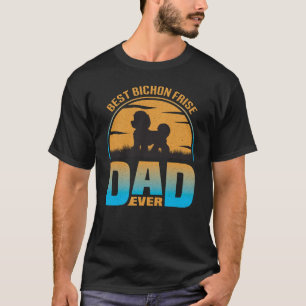 Best Bichon Frise Dad Ever Vintage Retro Dog Dad T-Shirt