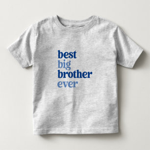 Best Big Brother Ever Grey with Blue Text Boy Toddler T-shirt