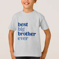 Best Big Brother Ever Grey with Blue Text Boys T shirt Kids Unisex Size Youth S