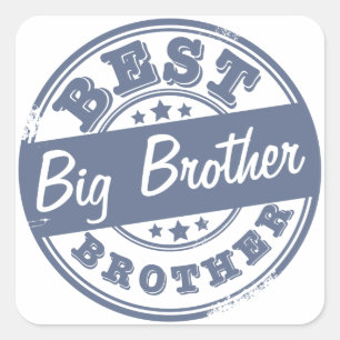 Best Big Brother - rubber stamp effect - Square Sticker