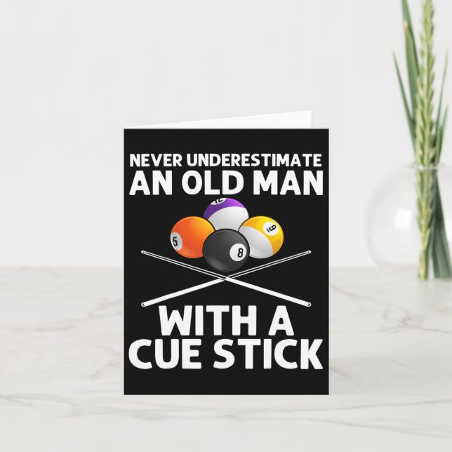 Best Billiard Art For Grandpa Men Billiard Lover P Card (Front)