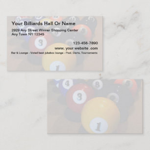 Best Billiard Hall Sports Business Cards