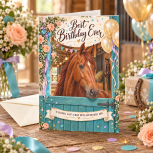 Best Birthday Ever Chestnut American Saddlebred Card