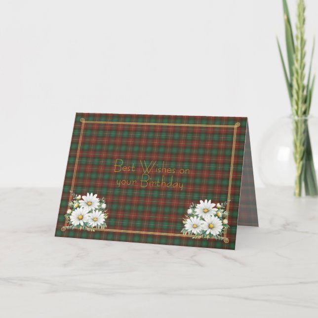 Best Birthday Wishes Prince Edward Island Tartan Card (Front)