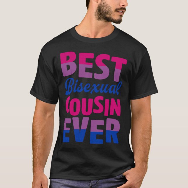 Best Bisexual Cousin Ever Bisexual Pride Family Co T-Shirt (Front)
