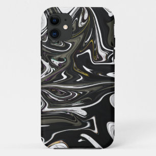 Best black and white abstract art, abstract paint iPhone 11 case