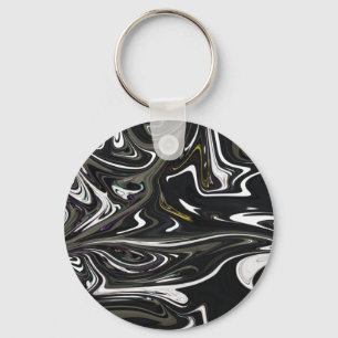 Best black and white abstract art, abstract paint keychain