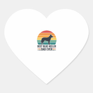 Best Blue Heeler Dad Ever Vintage Dog Dad Design_1 Heart Sticker