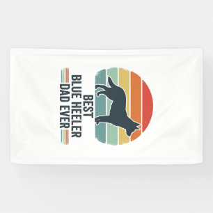 Best Blue Heeler Dad Ever Vintage Dog Shirt Design Banner