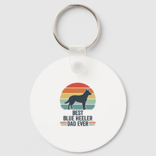 Best Blue Heeler Dad Ever Vintage Dog Shirt Design Keychain