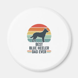 Best Blue Heeler Dad Ever Vintage Dog Shirt Design Magnet