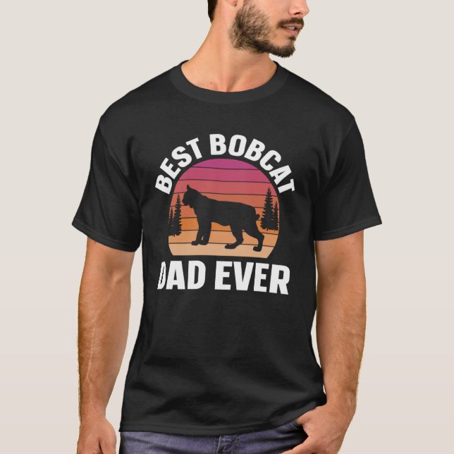 Best Bobcat Dad Retro Animal T-Shirt (Front)