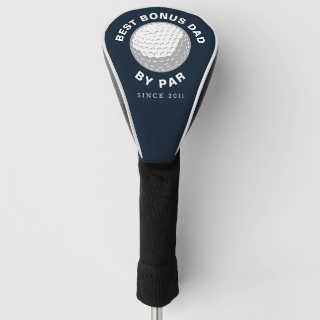 Best Bonus Dad By Par Fathers Day Custom Golf Head Cover (Front)