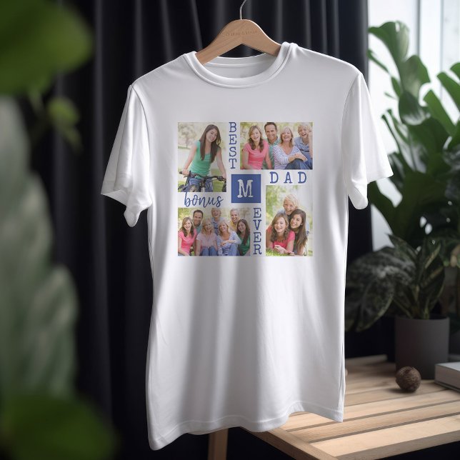 Best Bonus Dad Ever 4 Photo T-Shirt (Creator Uploaded)