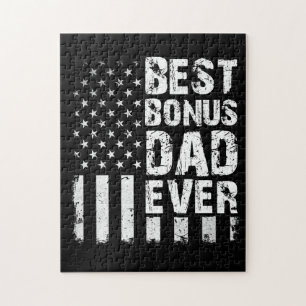Best Bonus Dad Ever American Flag Jigsaw Puzzle