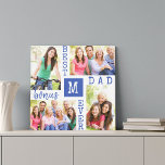 Best Bonus Dad Ever Blue White 4 Photo Collage Canvas Print<br><div class="desc">Personalized canvas for the Best Bonus Dad Ever. Lovely photo gift for your stepdad on Father's Day or to show appreciation at any time of the year. The photo template is set up for you to add 4 of your favourite family pictures and you can also add your chosen initial...</div>