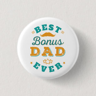 Best Bonus Dad Ever Fathers Day Modern 1 Inch Round Button