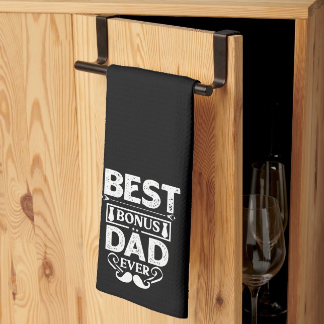 Best Bonus Dad Ever Kitchen Towel (Thirds Fold)