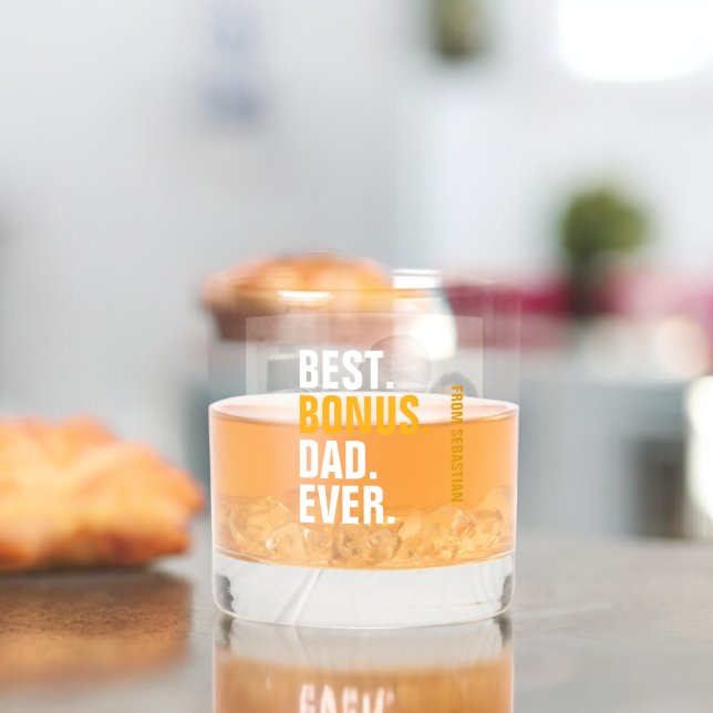 Best Bonus Dad Ever Personalized Photo and Text Whiskey Glass (Best Bonus Dad Ever Personalized Photo and Text Whiskey Glass from Ricaso. Stepfather gift ideas)