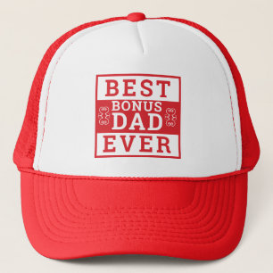 Best Bonus Dad Ever Stepdad Father's Day Red Trucker Hat
