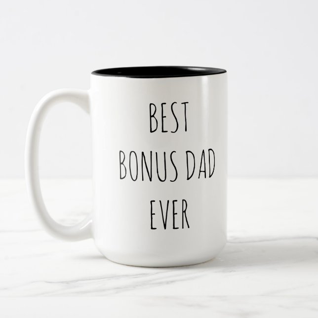 Best Bonus Dad Ever Two-Tone Coffee Mug (Left)