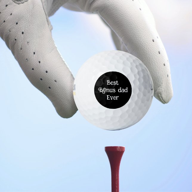 Best bonus dad ever typography script fathers day golf balls (Creator Uploaded)