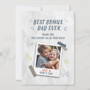 Best Bonus Dad Fathers Day Photo Holiday Card