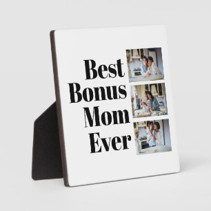Best Bonus Mom Ever Mother's Day 3 Photo Collage Plaque