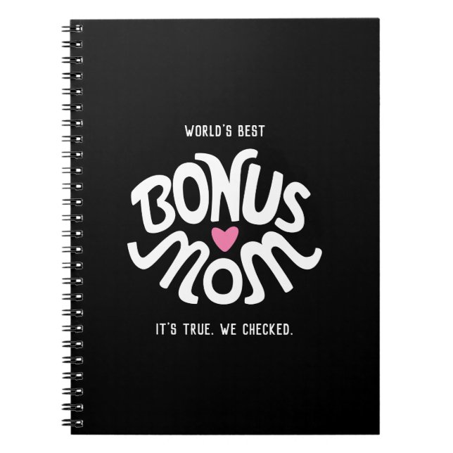 Best Bonus Mom Typography Notebook (Front)