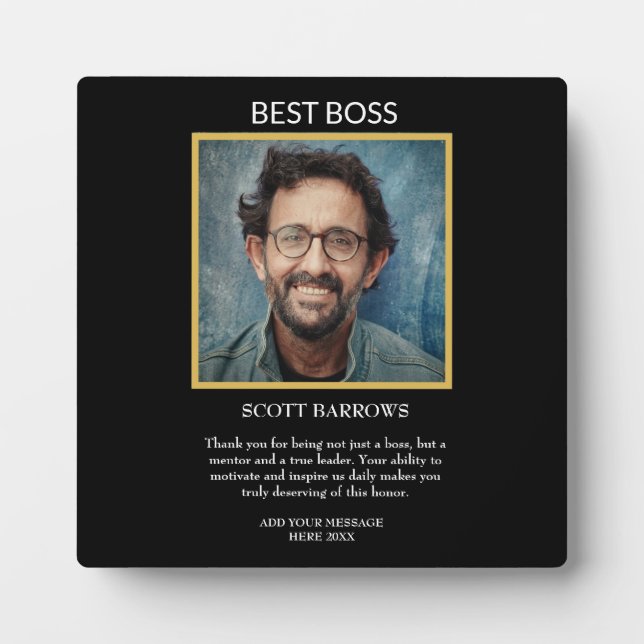 Best Boss award with photo Plaque (Front)