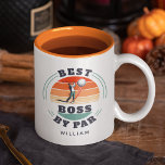 Best Boss By Par Custom Retro Golf Employer Two-Tone Coffee Mug<br><div class="desc">Best Boss By Par design you can customize for the recipient of this cute golf theme design. Perfect gift for Boss Day or any special occasion. The text "BOSS" can be customized with any moniker by clicking the "Personalize" button above.</div>