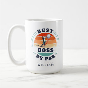 Best Boss By Par Custom Retro Golf Lover Employer Coffee Mug