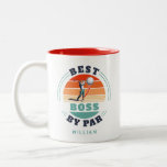 Best Boss By Par Custom Retro Golf Lover Employer Two-Tone Coffee Mug<br><div class="desc">Best Boss By Par design you can customize for the recipient of this cute golf theme Coffee Mug. Perfect gift for Boss Day or any special occasion. The text "BOSS" can be customized with any moniker by clicking the "Personalize" button above.</div>