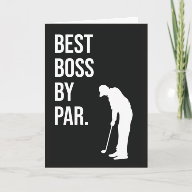 Best Boss By Par Funny Golf Cards For Employer (Front)