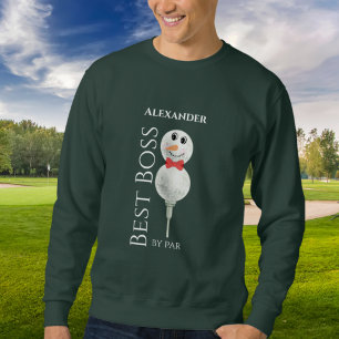 Best Boss by Par :Golf Ball Snowman Red Bowtie Sw Sweatshirt