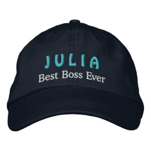 Best Boss Custom Name NAVY BLUE Embroidered Hat