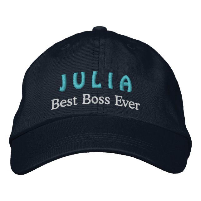 Best Boss Custom Name NAVY BLUE Embroidered Hat (Front)