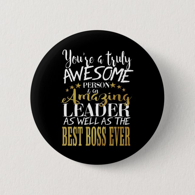 Best boss ever button badge (Front)