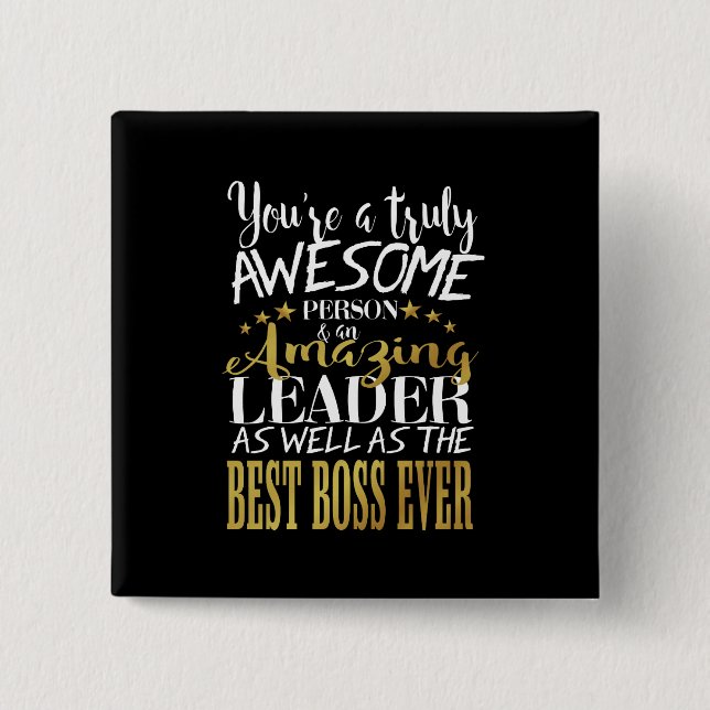 Best boss ever button badge (Front)