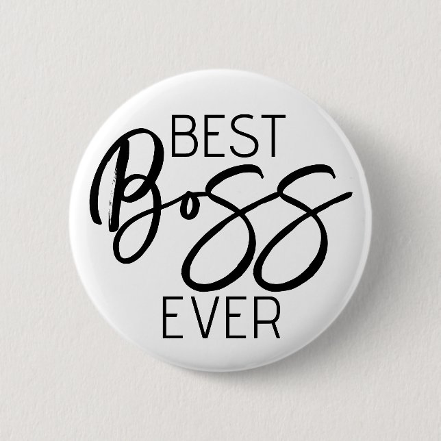 Best boss ever button badge (Front)