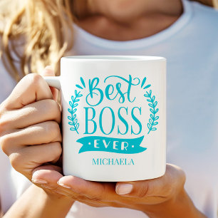Best Boss Ever Personalized Wreath Coffee Mug