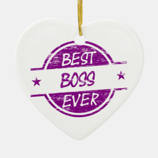 Best Boss Ever Purple Ceramic Ornament