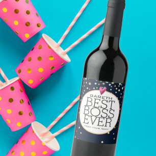 Best boss ever retirement WINE LABEL
