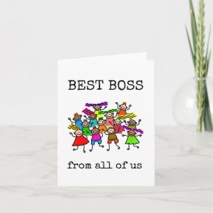 Best Boss From All of Us, Funny, Colorful Card