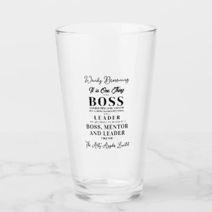 Best Boss quote leaving gift Glass Cup